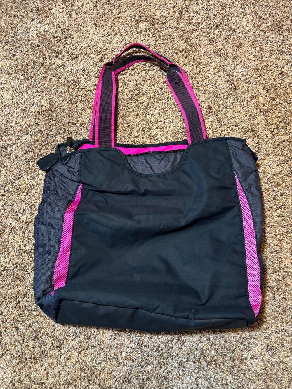 E158 Nike Radiate Women's Navy and Pink Tote Bag - Picture 6 of 7